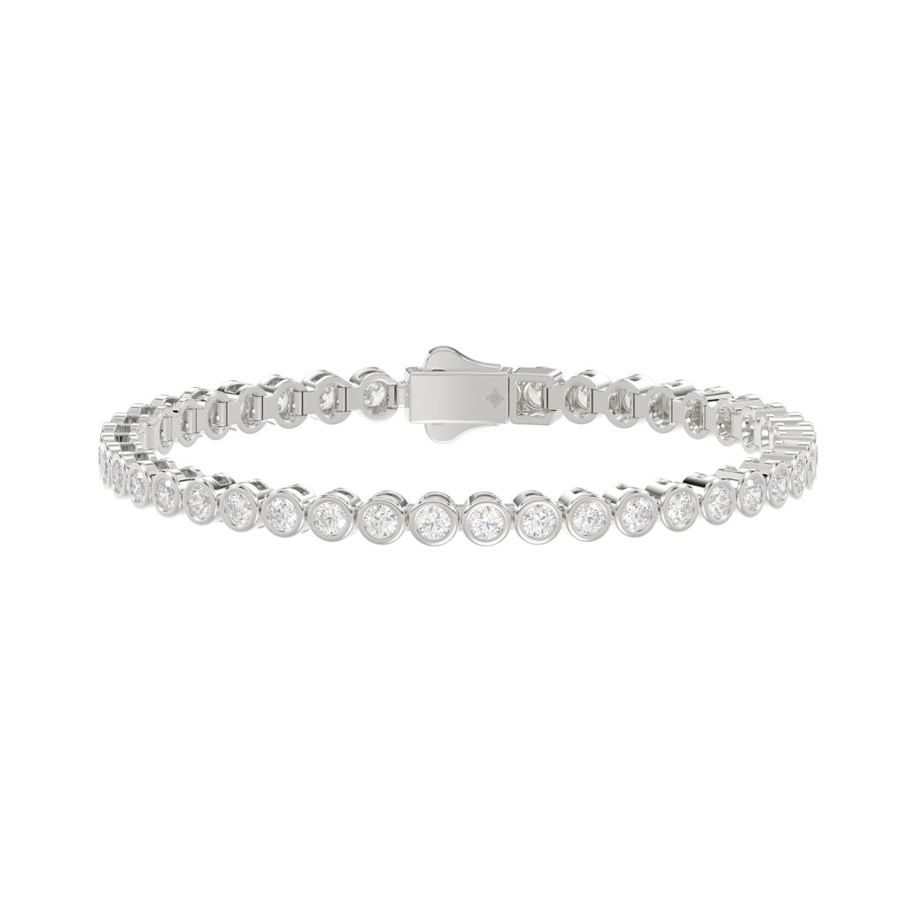 LADIES BRACELET 5.00CT ROUND DIAMOND 14K WHITE GOLD 