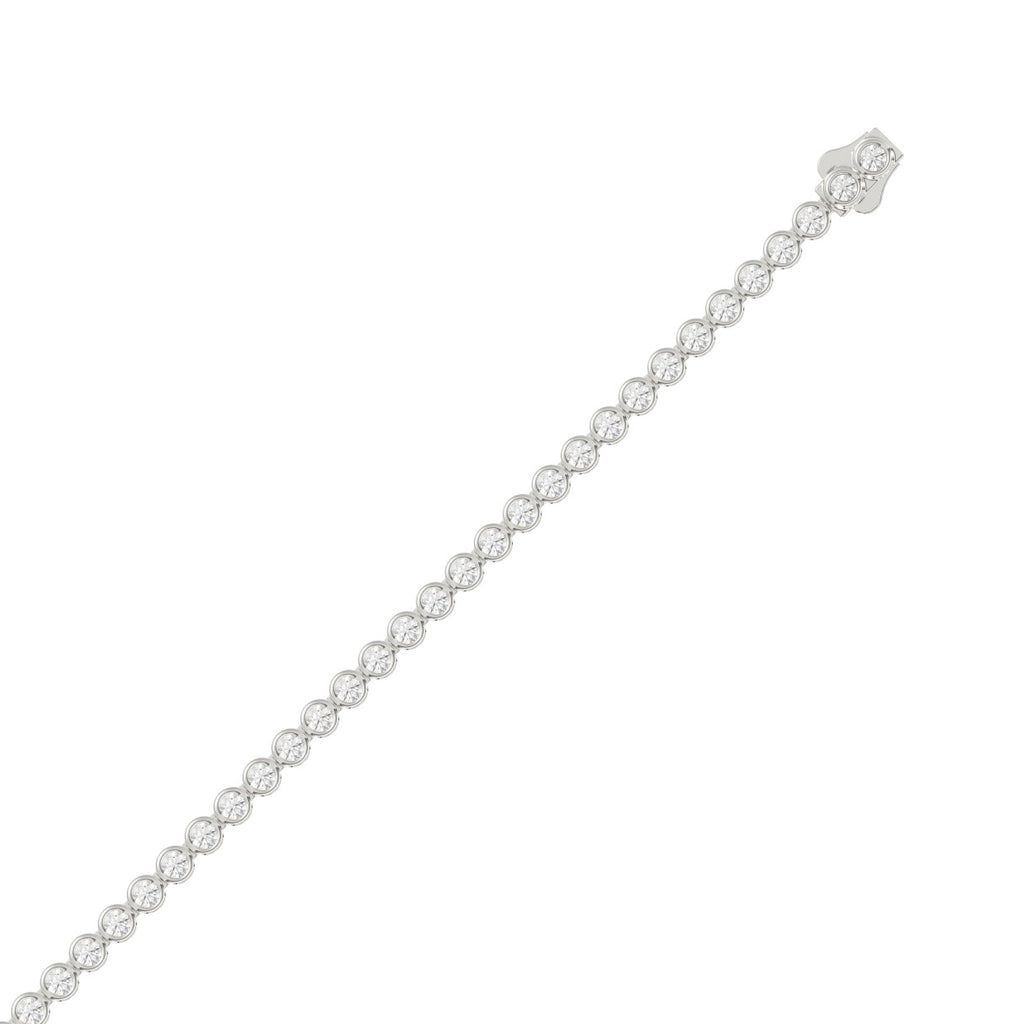 LADIES BRACELET 5.00CT ROUND DIAMOND 14K WHITE GOLD 
