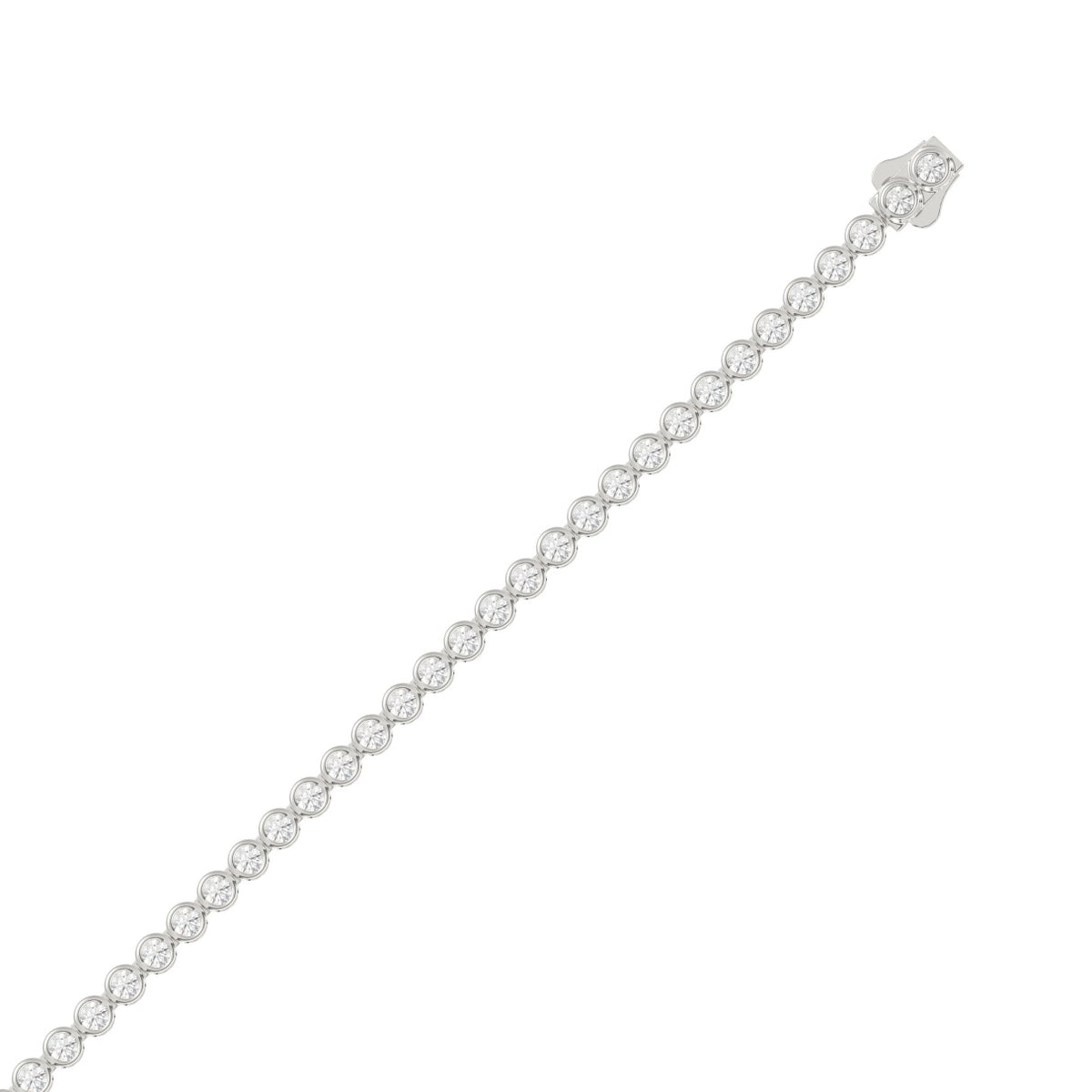 LADIES BRACELET 5.00CT ROUND DIAMOND 14K WHITE GOLD 