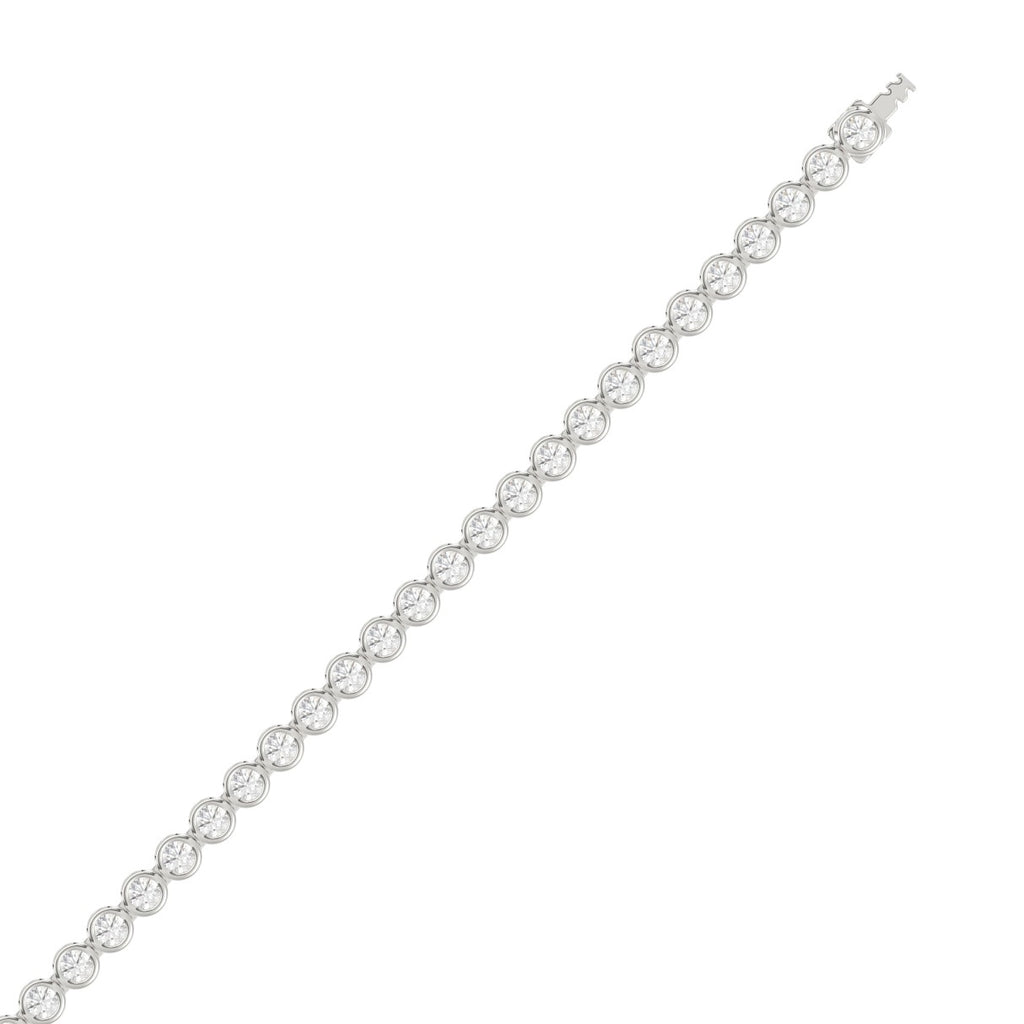 LADIES BRACELET 5.00CT ROUND DIAMOND 14K WHITE GOLD 