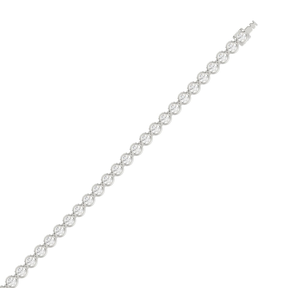 LADIES BRACELET 5.00CT ROUND DIAMOND 14K WHITE GOLD 