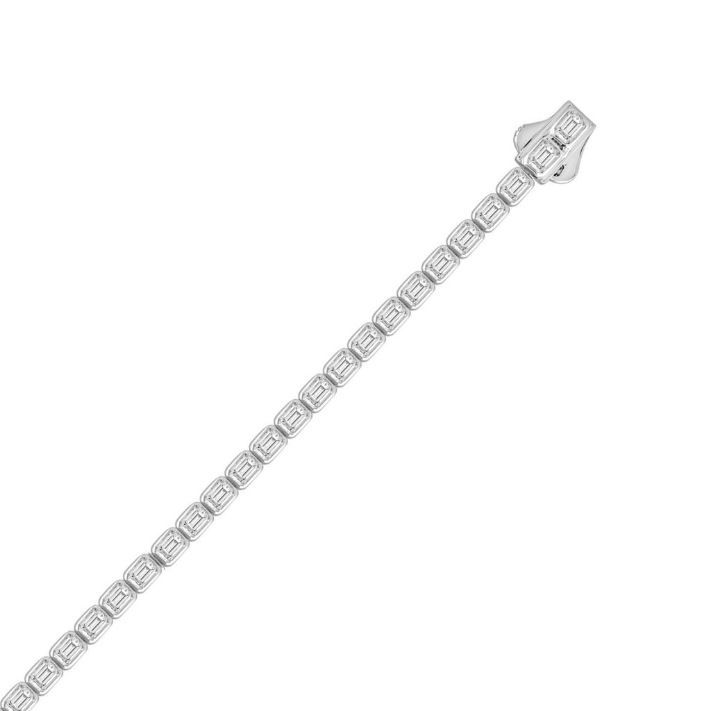 LADIES BRACELET 5.00CT EMERALD DIAMOND 14K WHITE GOLD 