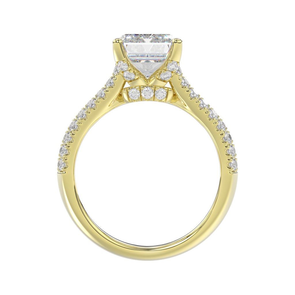 14K YELLOW GOLD 1 1/4CT ROUND/BAGUETTE/RADIANT DIAMOND LADIES RING (CENTER STONE RADIANT DIAMOND 4CT)