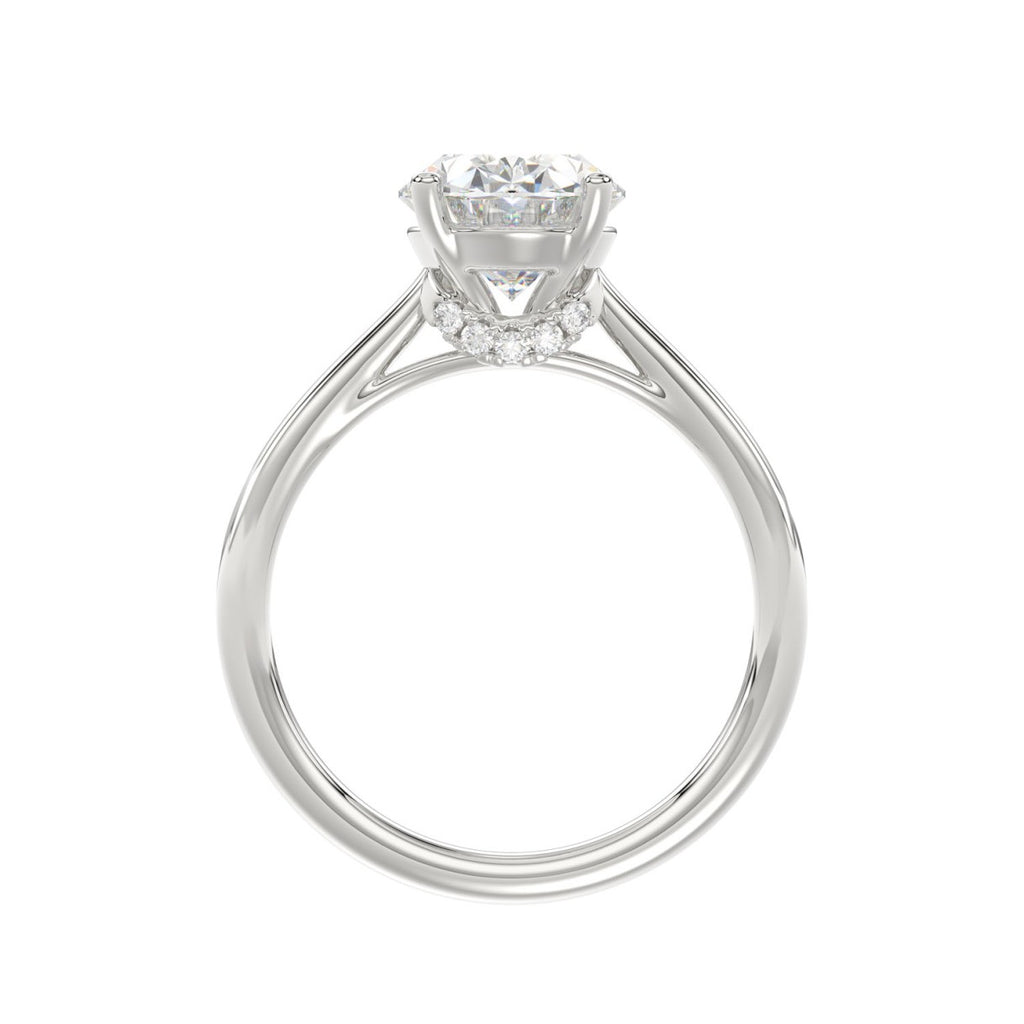 14K WHITE GOLD 4 1/2CT ROUND/OVAL DIAMOND LADIES BRIDAL SET (CENTER STONE OVAL DIAMOND 3.00CT)