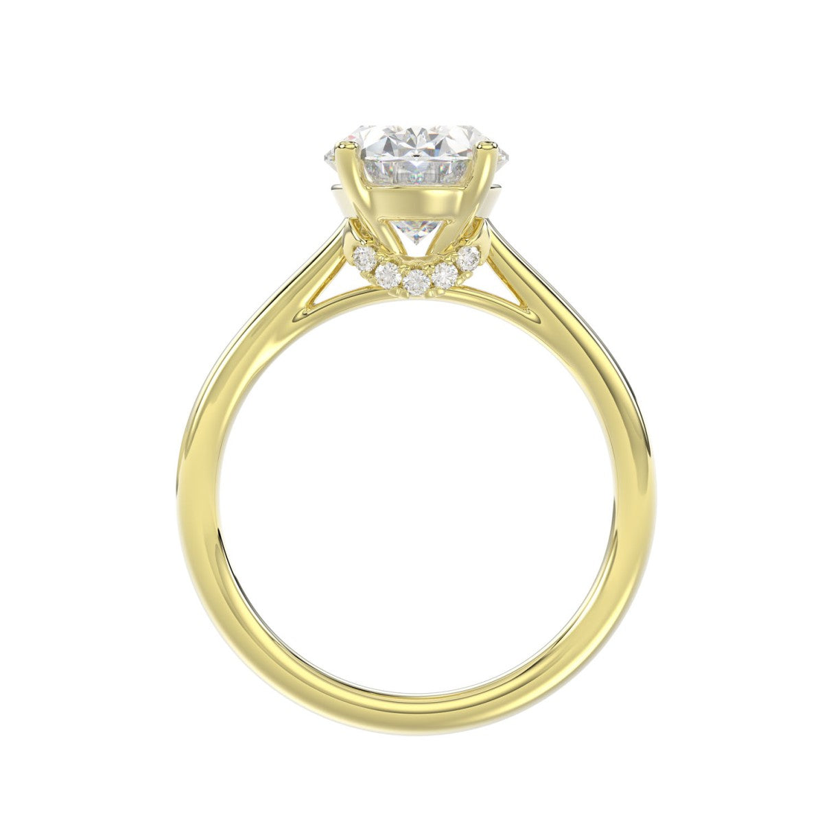 14K YELLOW GOLD 4 1/2CT ROUND/OVAL DIAMOND LADIES BRIDAL SET (CENTER STONE OVAL DIAMOND 3.00CT)