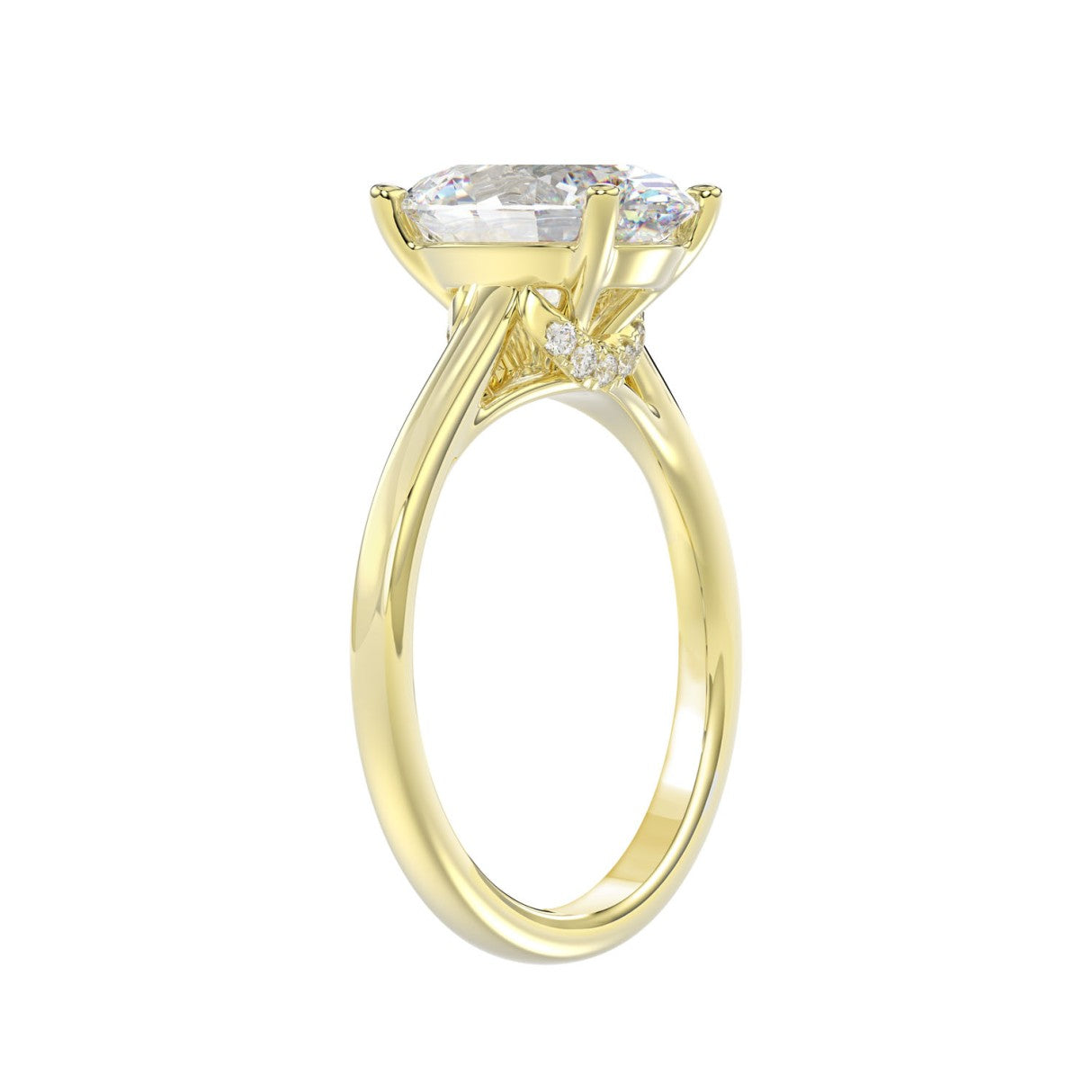 14K YELLOW GOLD 4 1/2CT ROUND/OVAL DIAMOND LADIES BRIDAL SET (CENTER STONE OVAL DIAMOND 3.00CT)