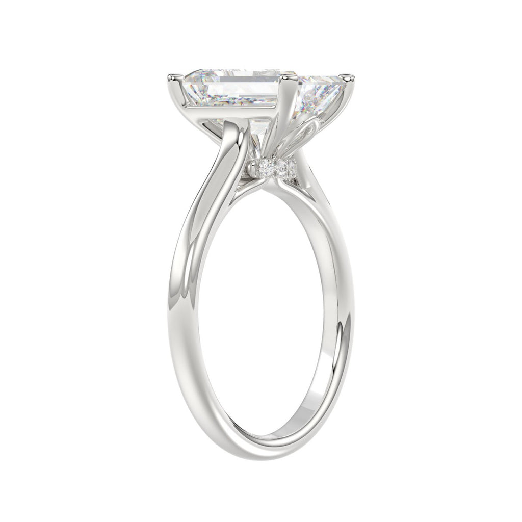 14K WHITE GOLD 3 7/8CT ROUND/EMERALD DIAMOND LADIES BRIDAL SET (CENTER STONE EMERALD DIAMOND 2 1/2CT)