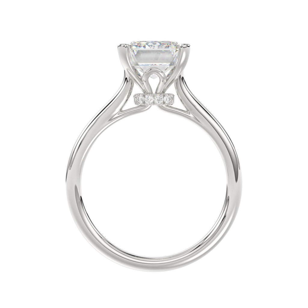 14K WHITE GOLD 3 7/8CT ROUND/EMERALD DIAMOND LADIES BRIDAL SET (CENTER STONE EMERALD DIAMOND 2 1/2CT)