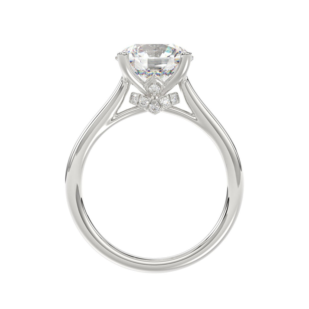 14K WHITE GOLD 4.00CT ROUND DIAMOND LADIES BRIDAL SET (CENTER STONE ROUND DIAMOND 3.00CT)