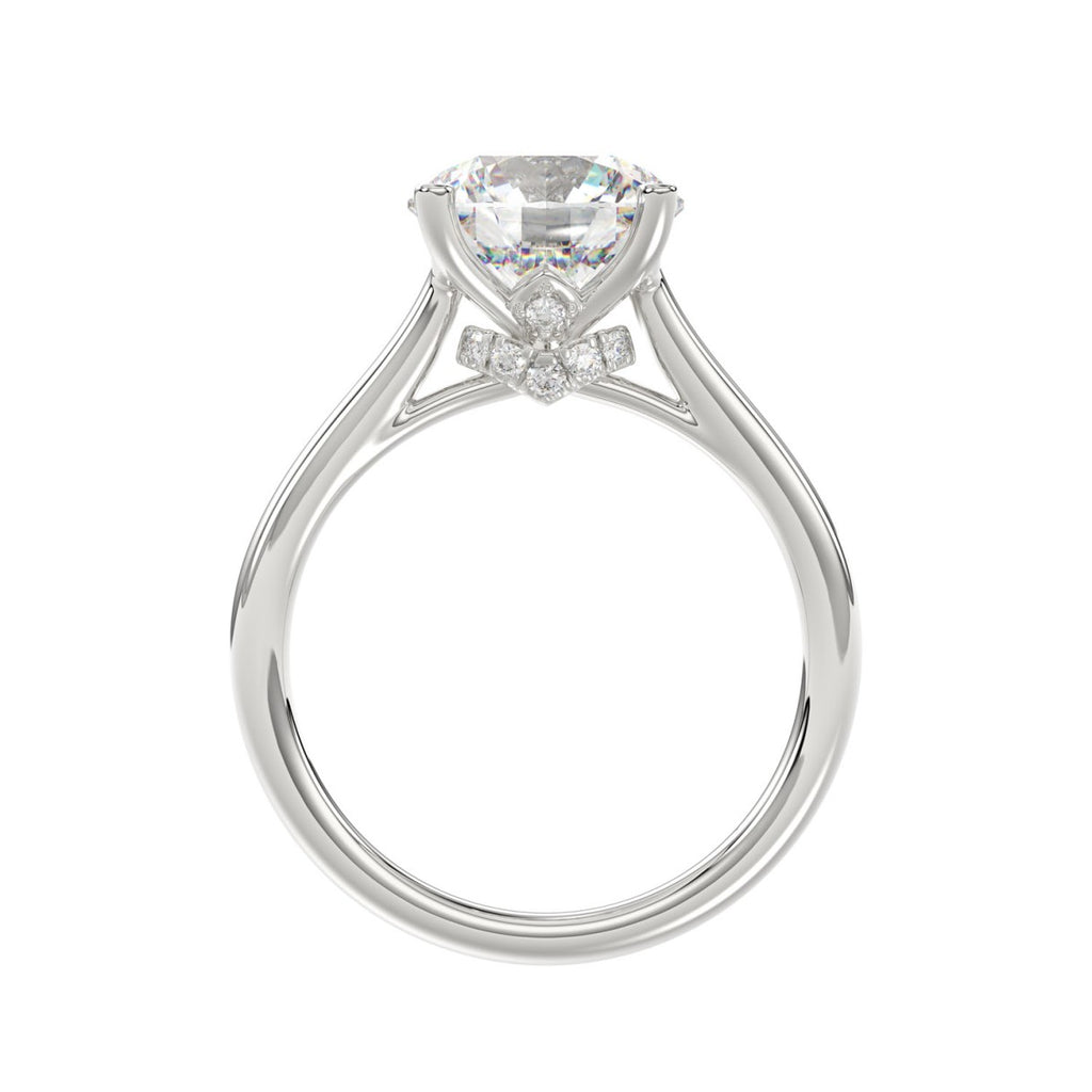 14K WHITE GOLD 4.00CT ROUND DIAMOND LADIES BRIDAL SET (CENTER STONE ROUND DIAMOND 3.00CT)