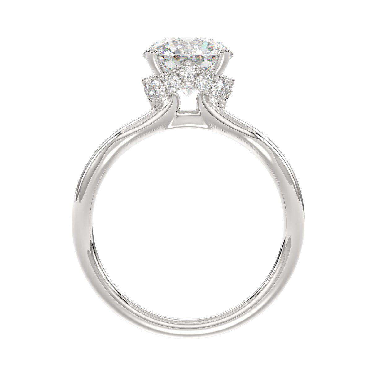 14K WHITE GOLD 3 5/8CT ROUND DIAMOND LADIES BRIDAL SET (CENTER STONE ROUND DIAMOND 2CT)