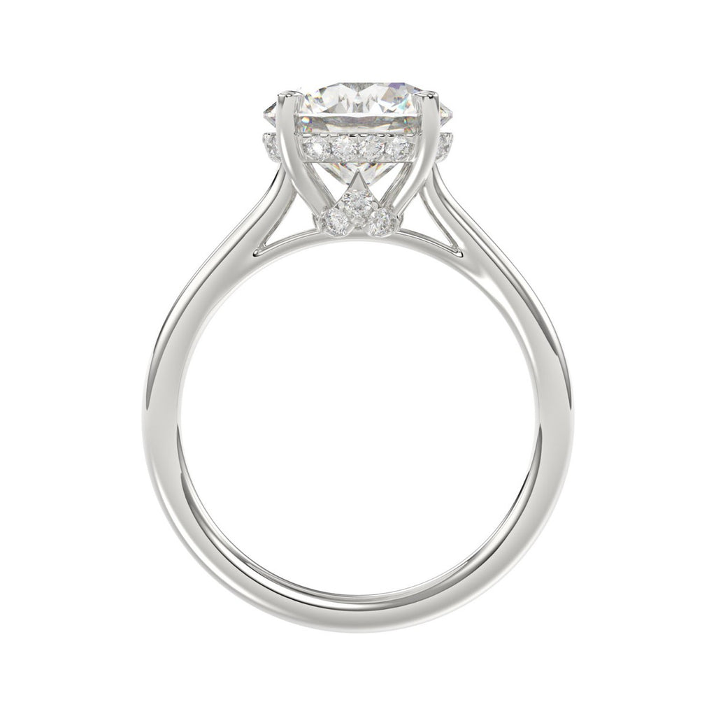 14K WHITE GOLD 4 3/8CT ROUND DIAMOND LADIES BRIDAL SET (CENTER STONE ROUND DIAMOND 3.00CT)