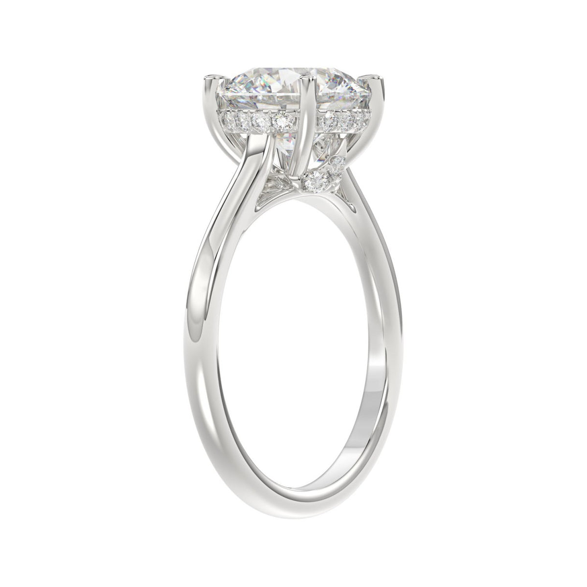 14K WHITE GOLD 4 3/8CT ROUND DIAMOND LADIES BRIDAL SET (CENTER STONE ROUND DIAMOND 3.00CT)
