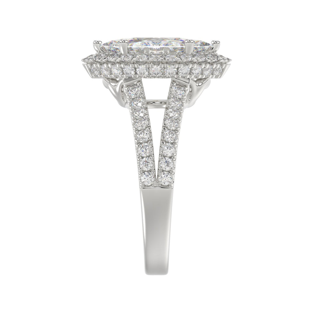 14K WHITE GOLD 3.00CT ROUND/MARQUISE DIAMOND LADIES RING (CENTER STONE MARQUISE DIAMOND 2CT)
