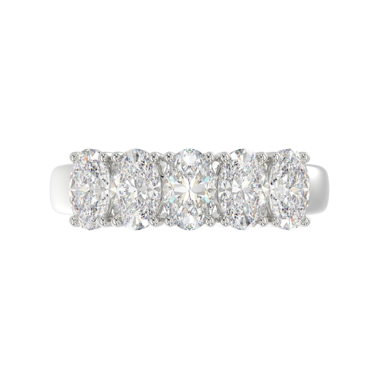 14K WHITE GOLD 2.00CT OVAL DIAMOND LADIES BAND