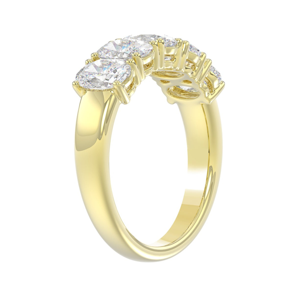 14K YELLOW GOLD 2.00CT OVAL DIAMOND LADIES BAND