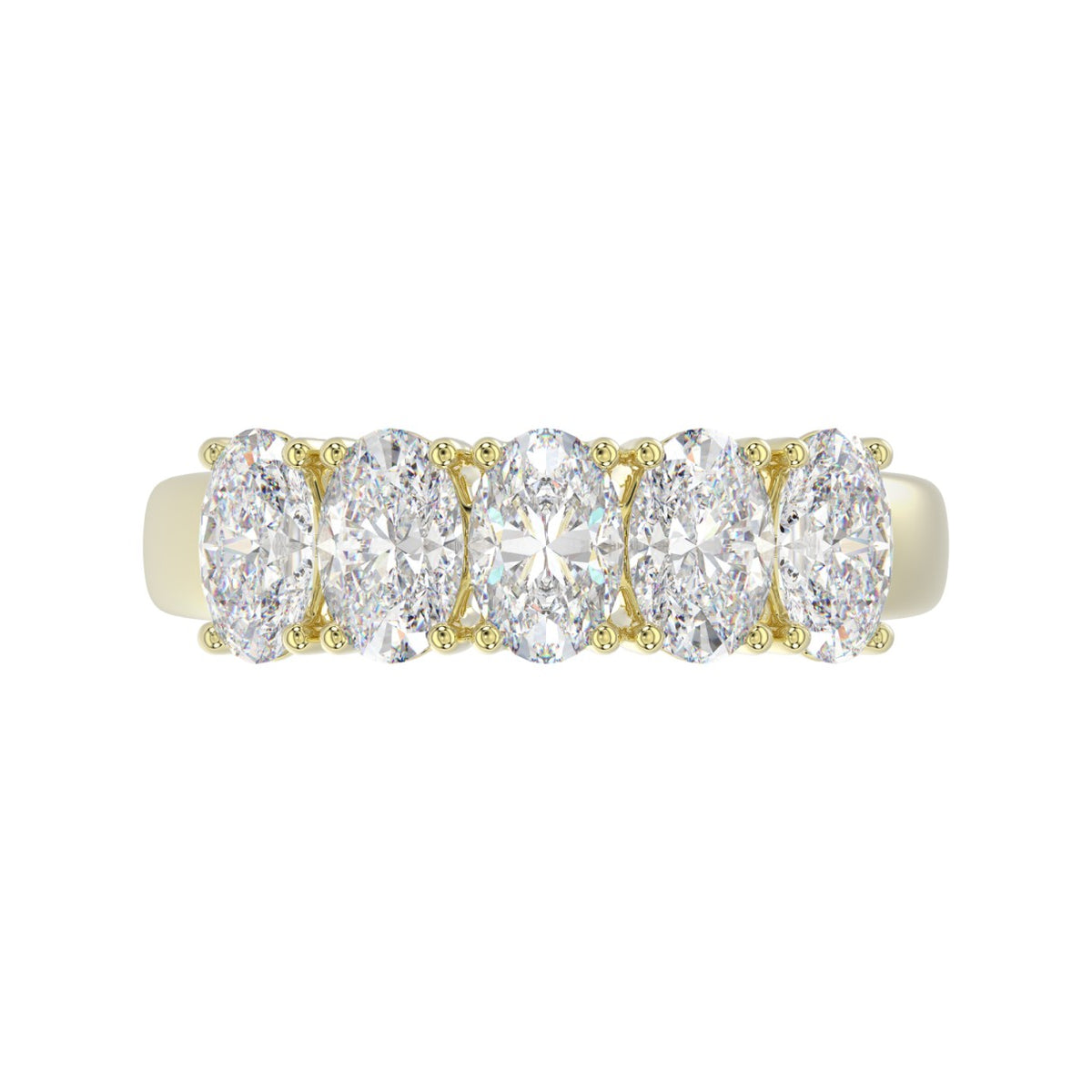 14K YELLOW GOLD 2.00CT OVAL DIAMOND LADIES BAND