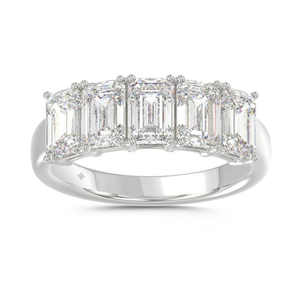 14K WHITE GOLD 2.00CT EMERALD DIAMOND LADIES BAND