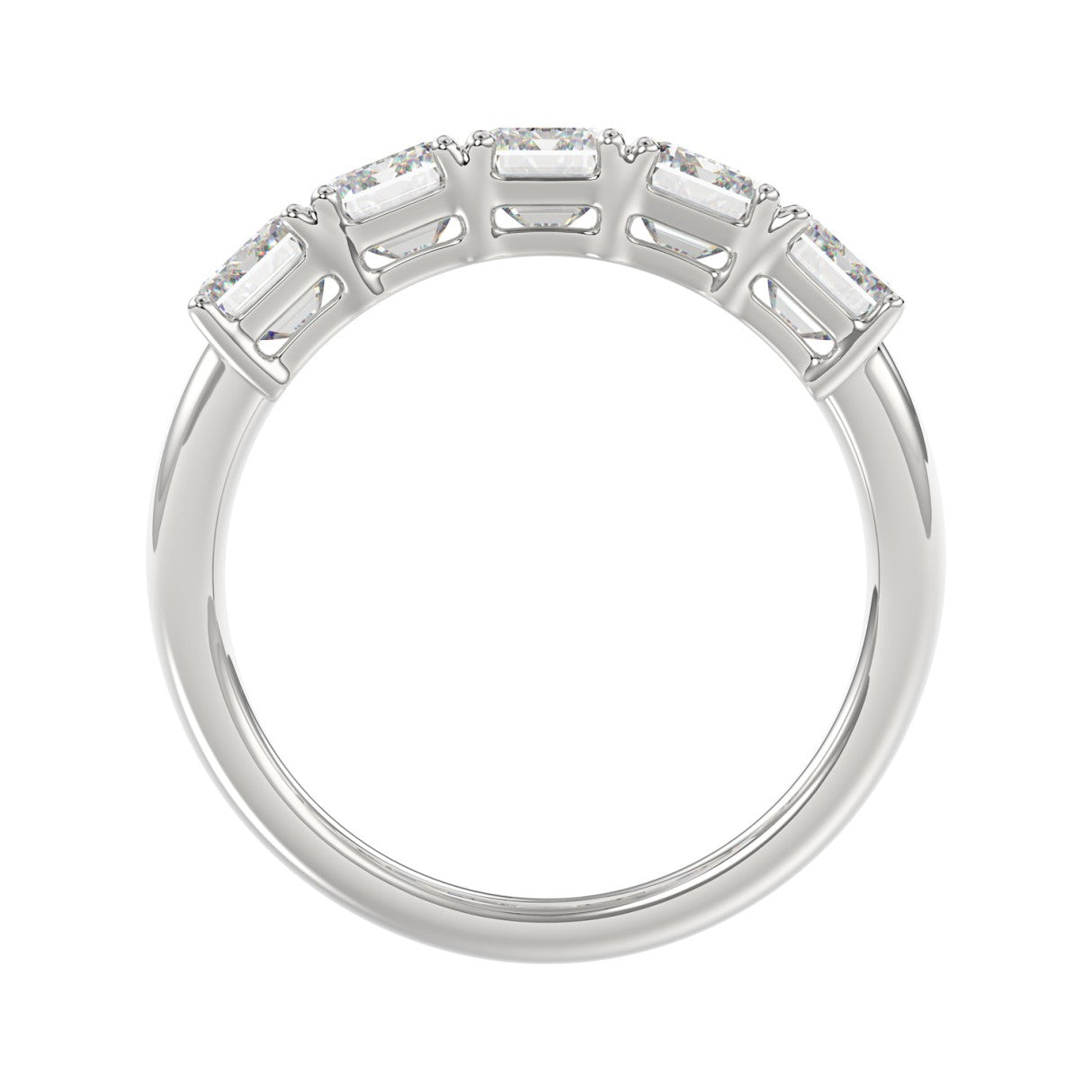 14K WHITE GOLD 2.00CT EMERALD DIAMOND LADIES BAND