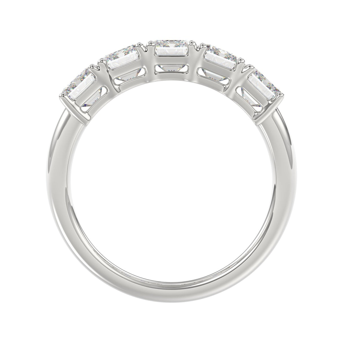 14K WHITE GOLD 2.00CT EMERALD DIAMOND LADIES BAND