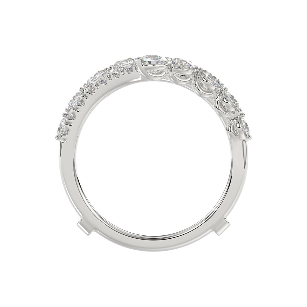 14K WHITE GOLD 1.00CT ROUND DIAMOND LADIES WRAP RING