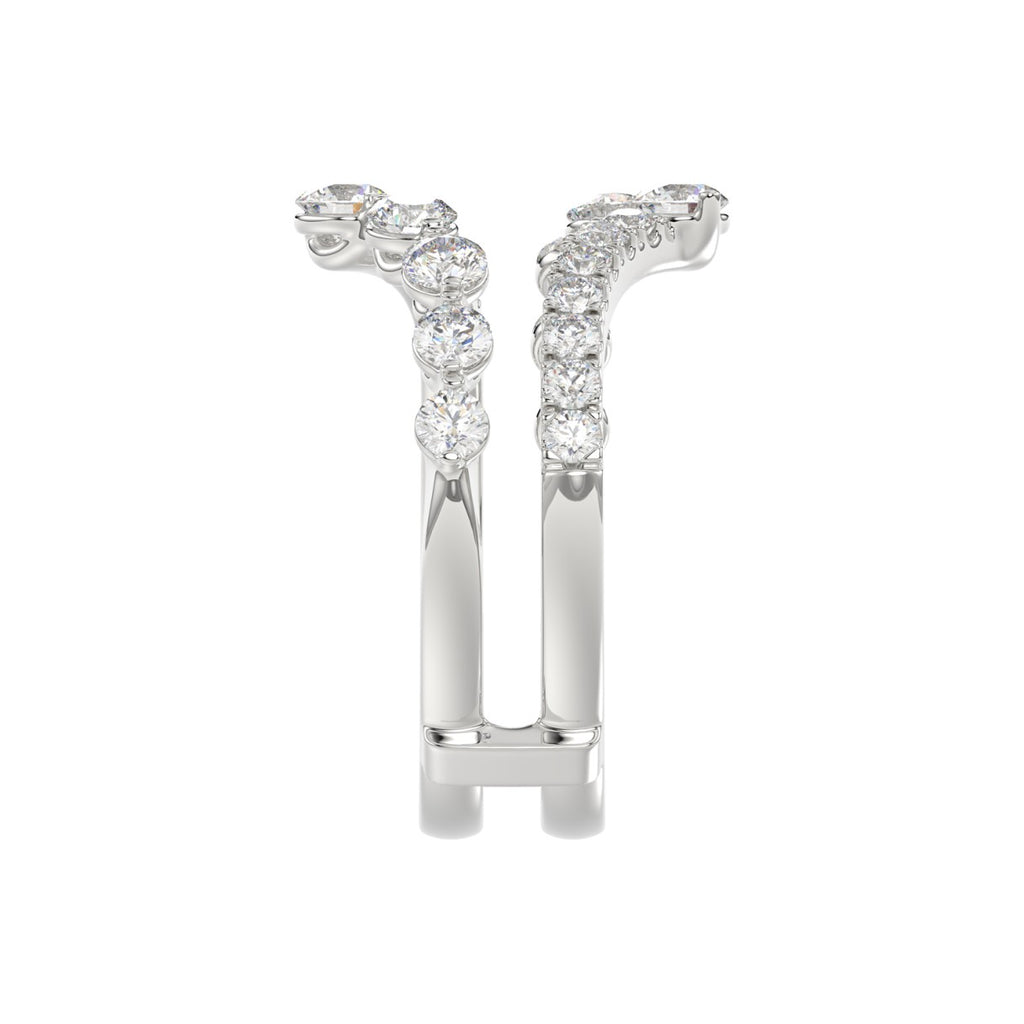 14K WHITE GOLD 1.00CT ROUND DIAMOND LADIES WRAP RING