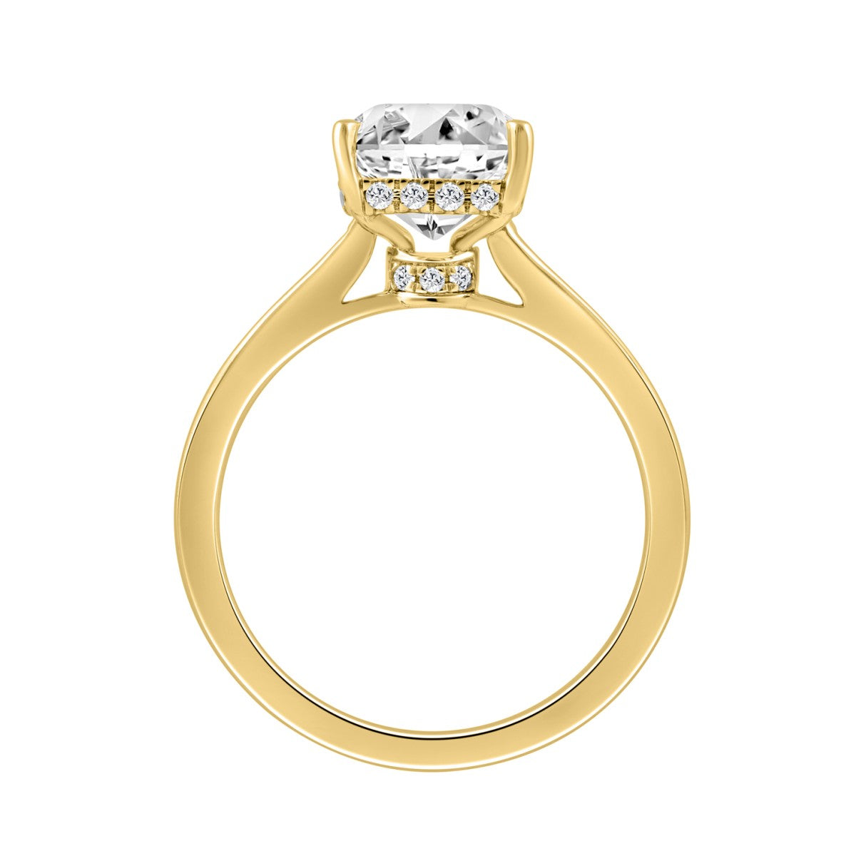 14K YELLOW GOLD 3 1/2CT ROUND/BAGUETTE/RADIANT DIAMOND LADIES RING