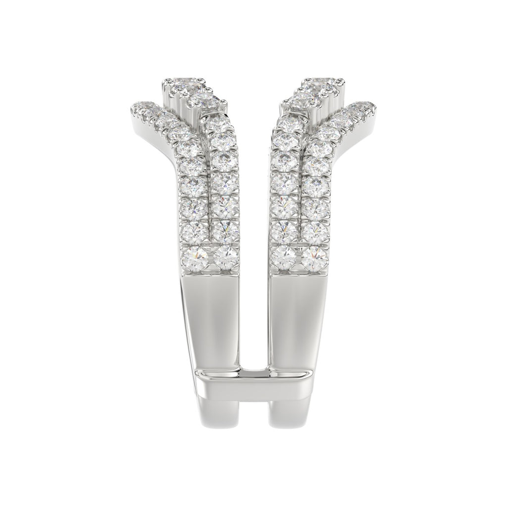 14K WHITE GOLD 1 1/4CT ROUND DIAMOND LADIES WRAP RING