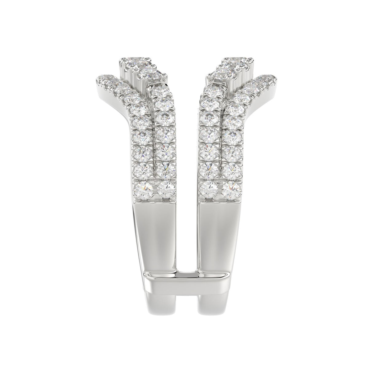 14K WHITE GOLD 1 1/4CT ROUND DIAMOND LADIES WRAP RING