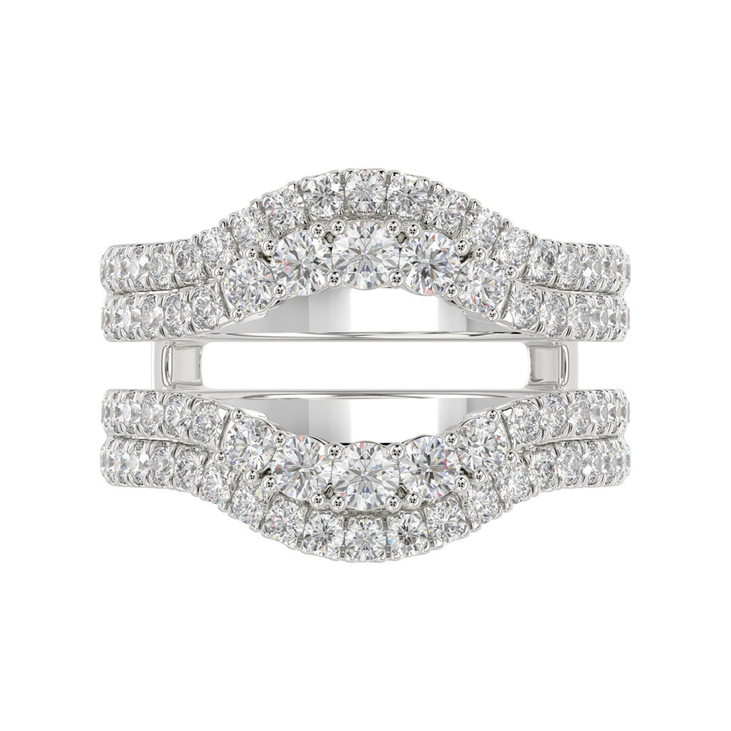14K WHITE GOLD 1 1/4CT ROUND DIAMOND LADIES WRAP RING