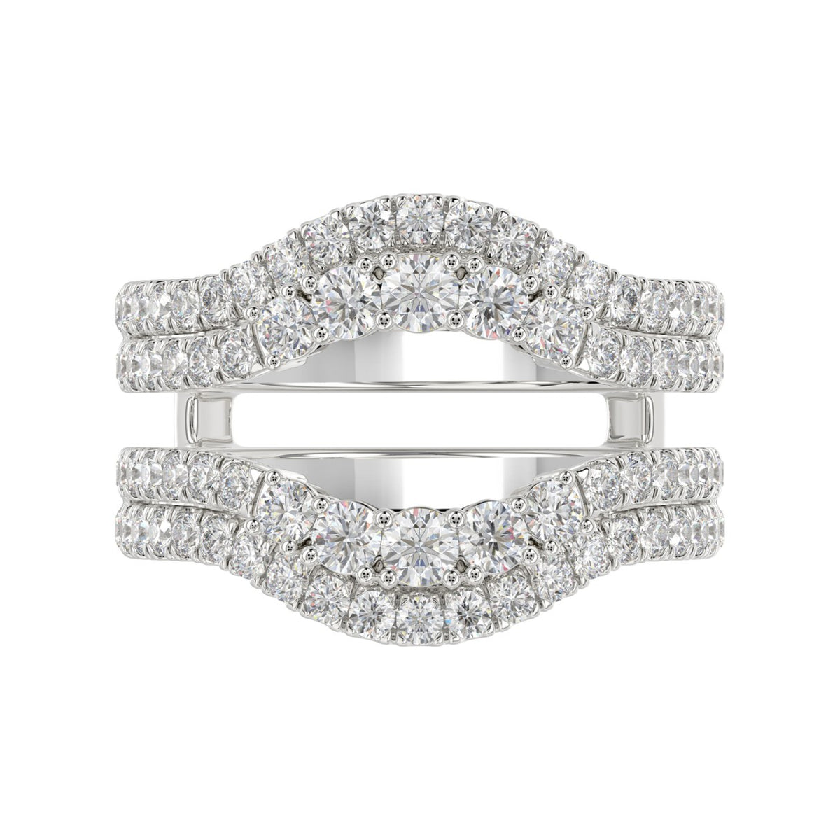 14K WHITE GOLD 1 1/4CT ROUND DIAMOND LADIES WRAP RING