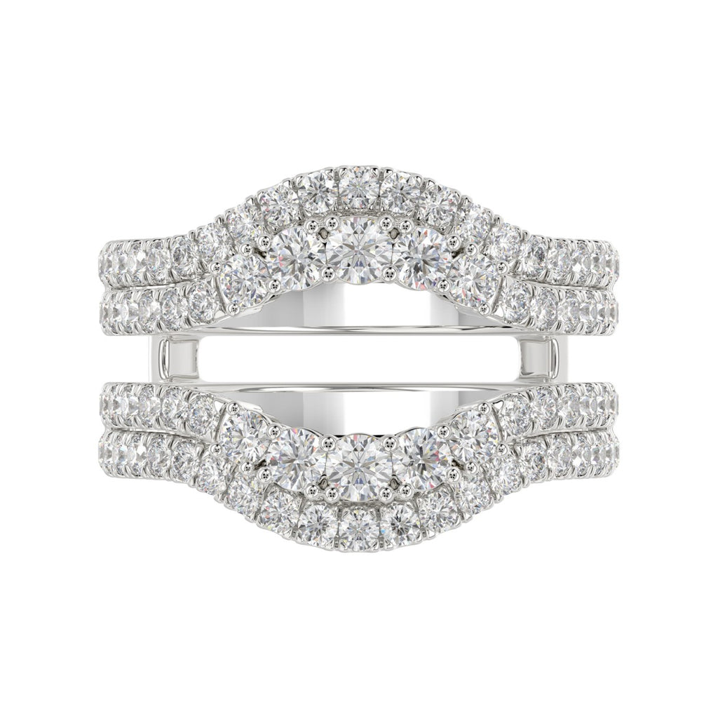 14K WHITE GOLD 1 1/4CT ROUND DIAMOND LADIES WRAP RING