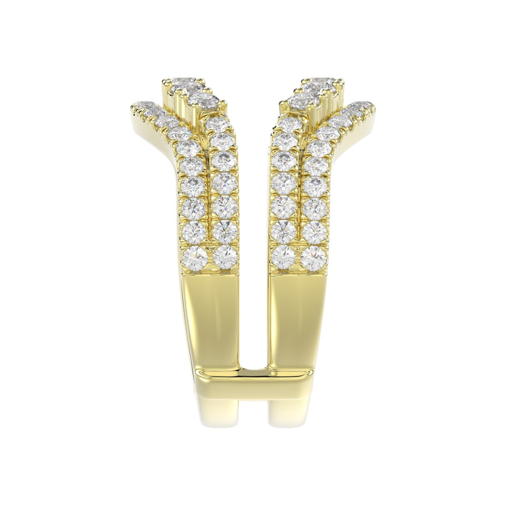 14K YELLOW GOLD 1 1/4CT ROUND DIAMOND LADIES WRAP RING