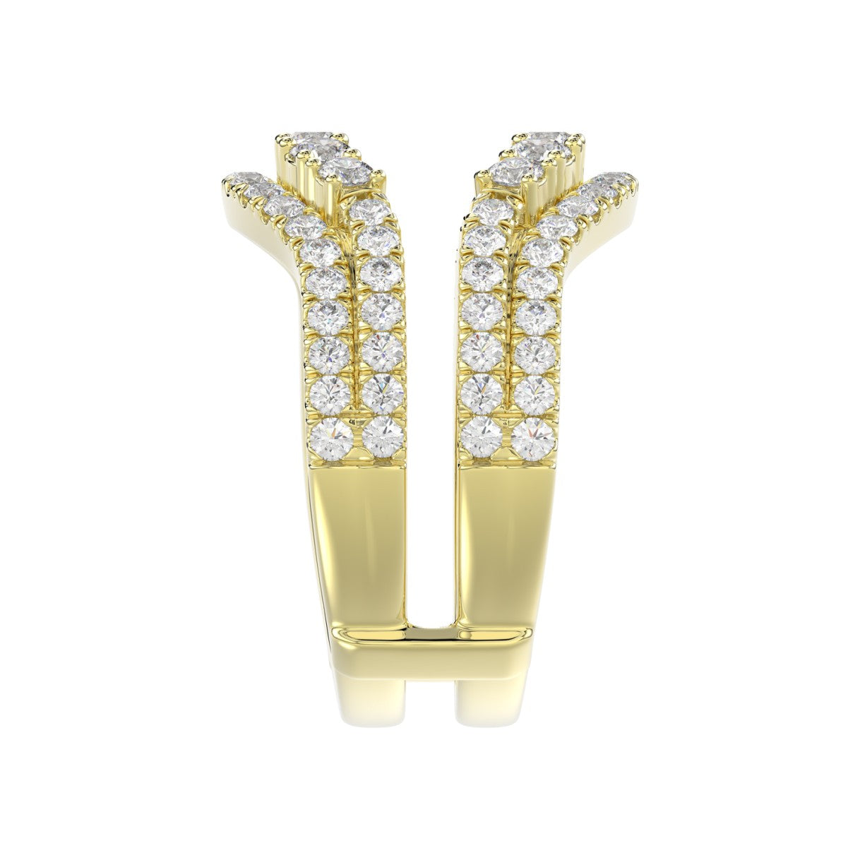 14K YELLOW GOLD 1 1/4CT ROUND DIAMOND LADIES WRAP RING