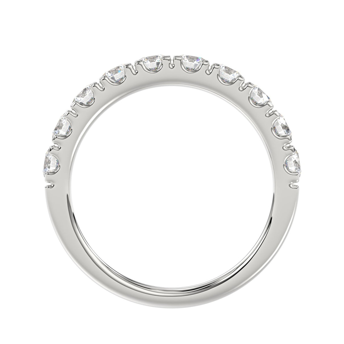 14K WHITE GOLD 1.00CT ROUND DIAMOND LADIES BAND