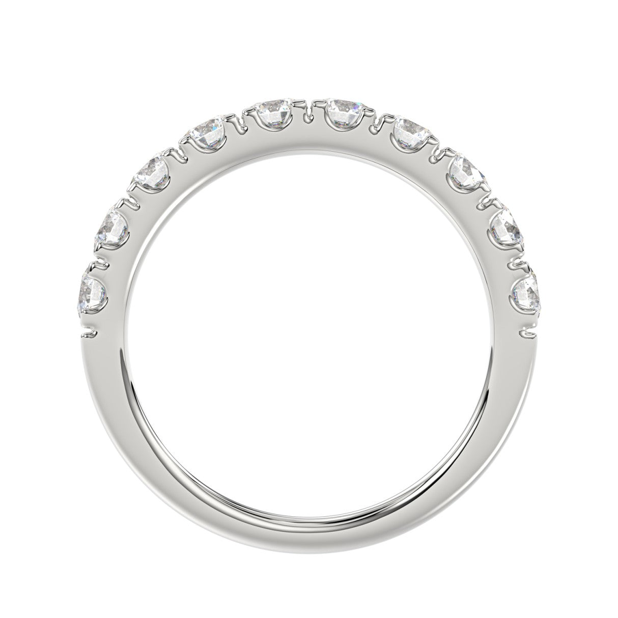 14K WHITE GOLD 1.00CT ROUND DIAMOND LADIES BAND