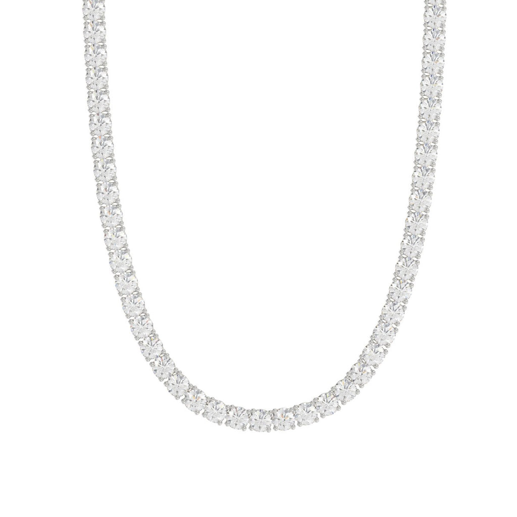 14K WHITE GOLD 10 1/3CT 18 INCH ROUND DIAMOND LADIES TENNIS NECKLACE