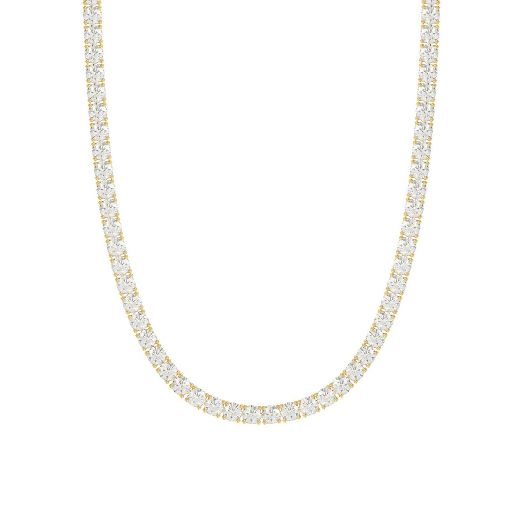 14K YELLOW GOLD 10 1/3CT 18" ROUND DIAMOND LADIES TENNIS NECKLACE