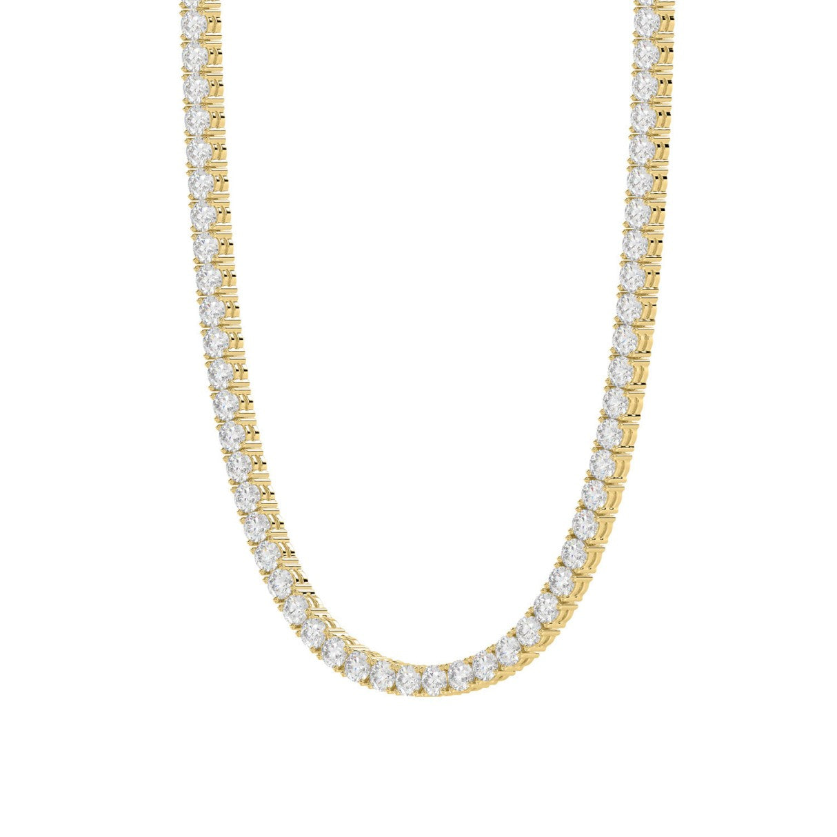 14K YELLOW GOLD 4 3/4CT 18" ROUND DIAMOND LADIES TENNIS NECKLACE