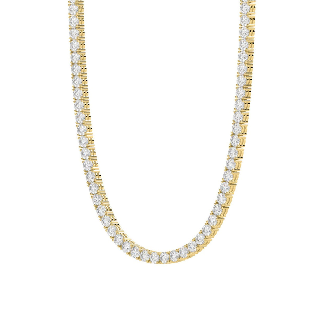 14K YELLOW GOLD 4 3/4CT 18" ROUND DIAMOND LADIES TENNIS NECKLACE