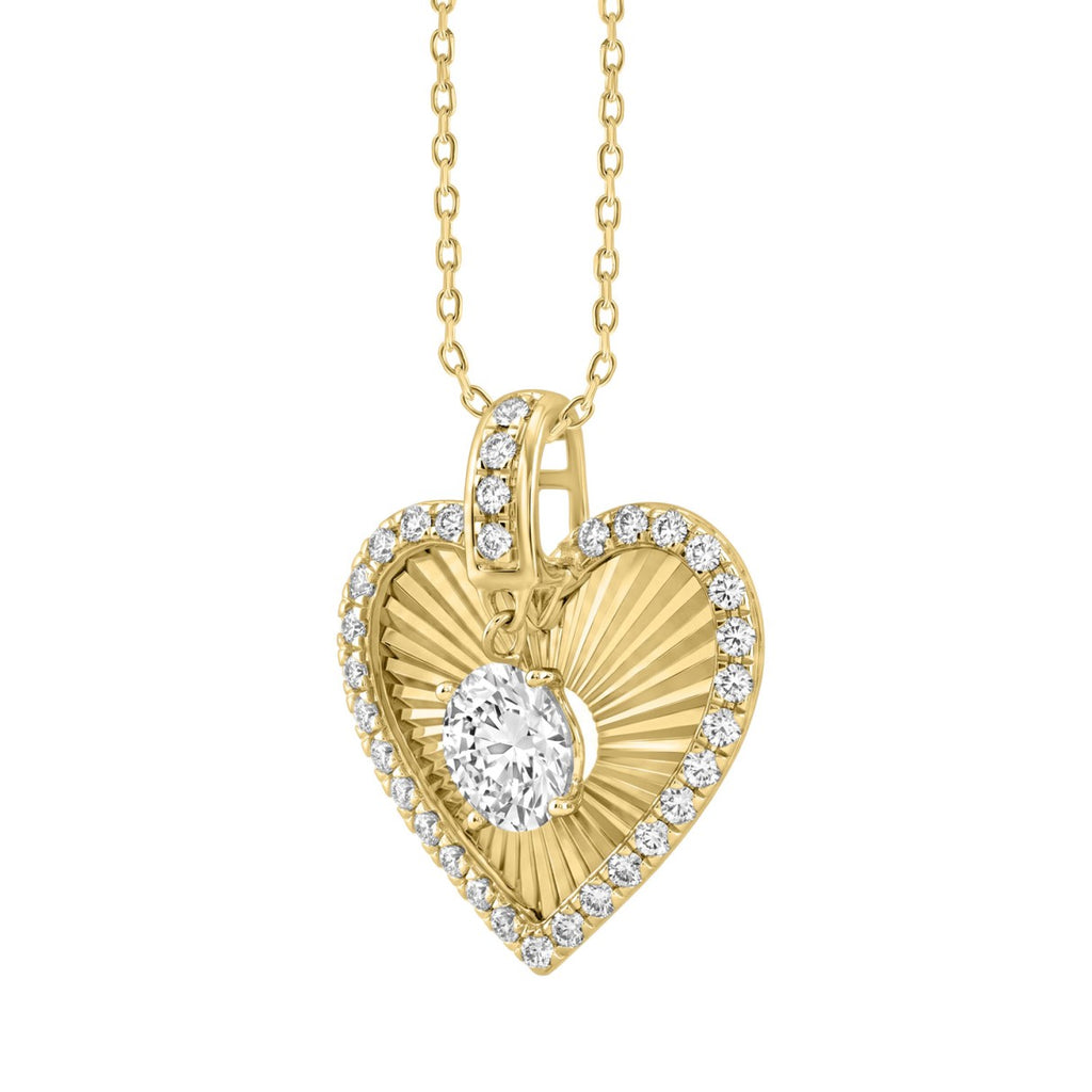 10K YELLOW GOLD 3/4CT ROUND DIAMOND LADIES PENDANT WITH CHAIN