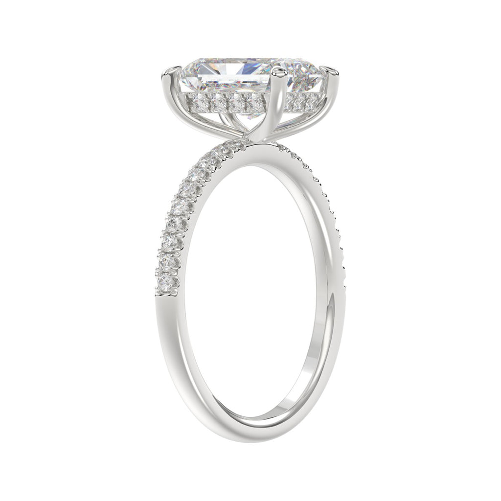 14K WHITE GOLD 2 1/4CT ROUND/RADIANT DIAMOND LADIES RING (CENTER STONE RADIANT DIAMOND 2CT)