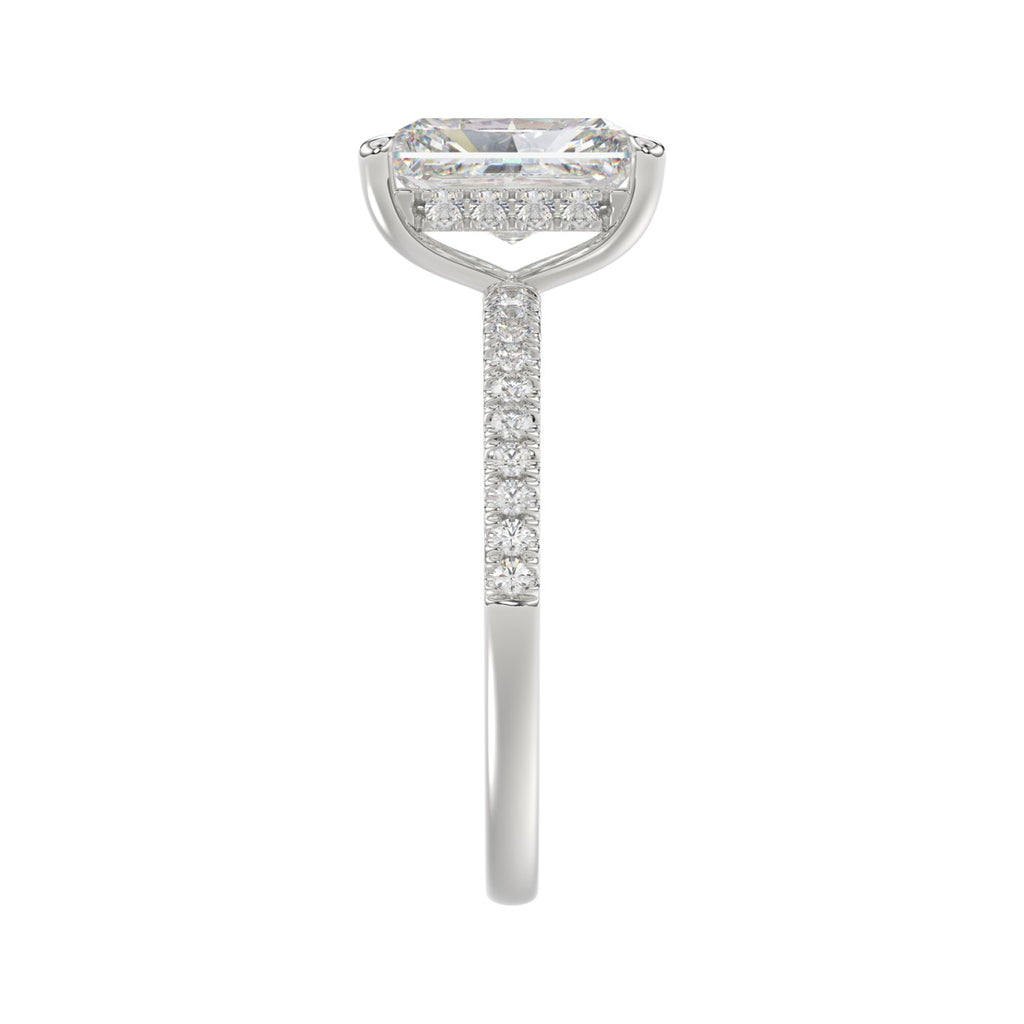 14K WHITE GOLD 2 1/4CT ROUND/RADIANT DIAMOND LADIES RING (CENTER STONE RADIANT DIAMOND 2CT)