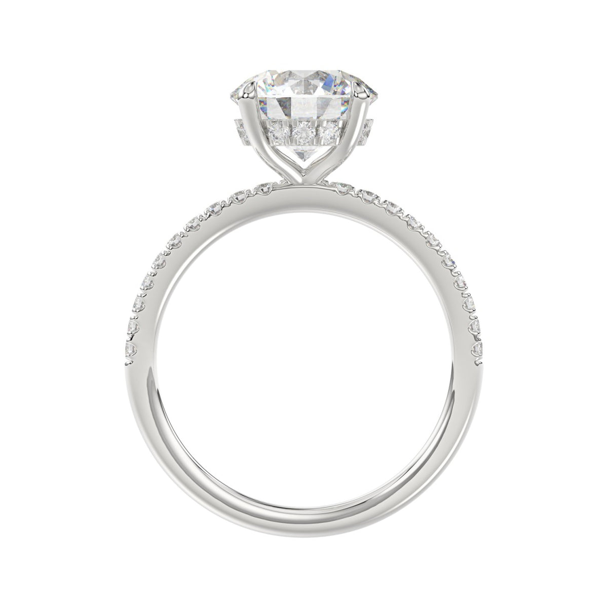 14K WHITE GOLD 2 1/4CT ROUND DIAMOND LADIES RING (CENTER STONE ROUND DIAMOND 2CT)