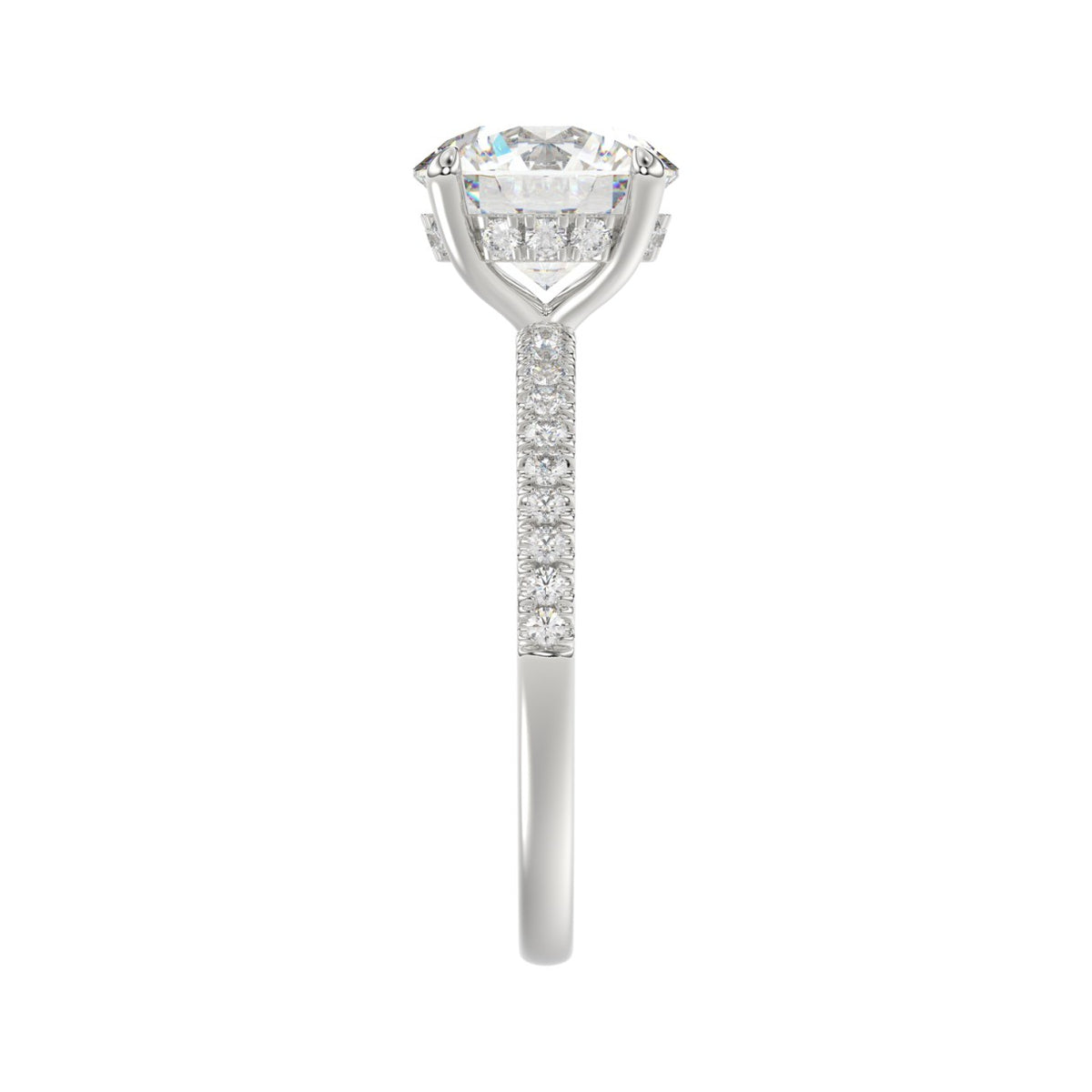 14K WHITE GOLD 2 1/4CT ROUND DIAMOND LADIES RING (CENTER STONE ROUND DIAMOND 2CT)