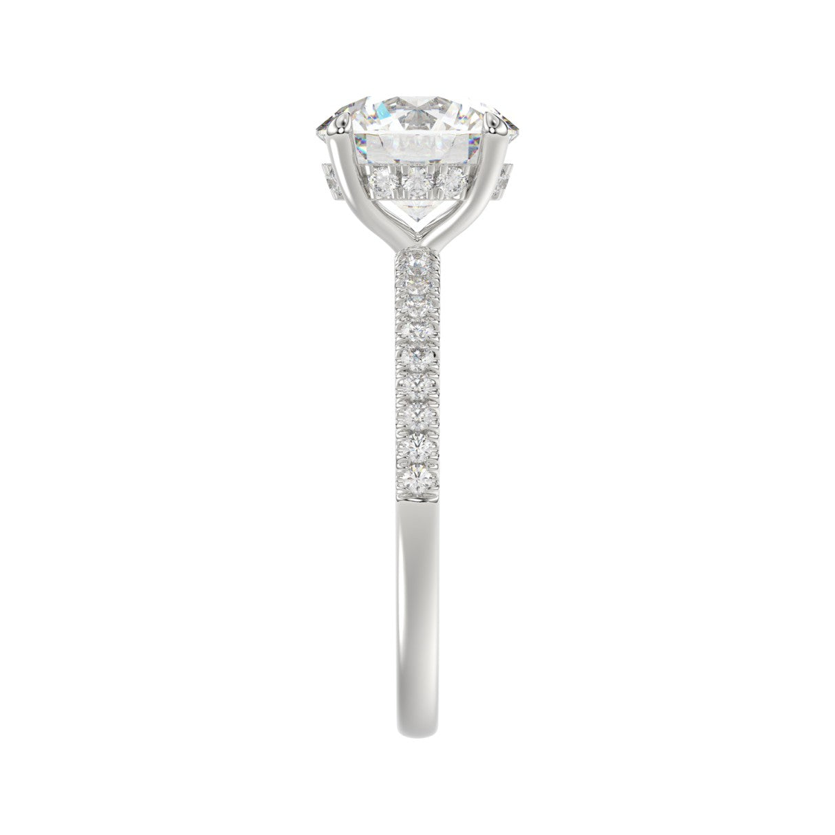 14K WHITE GOLD 2 1/4CT ROUND DIAMOND LADIES RING (CENTER STONE ROUND DIAMOND 2CT)