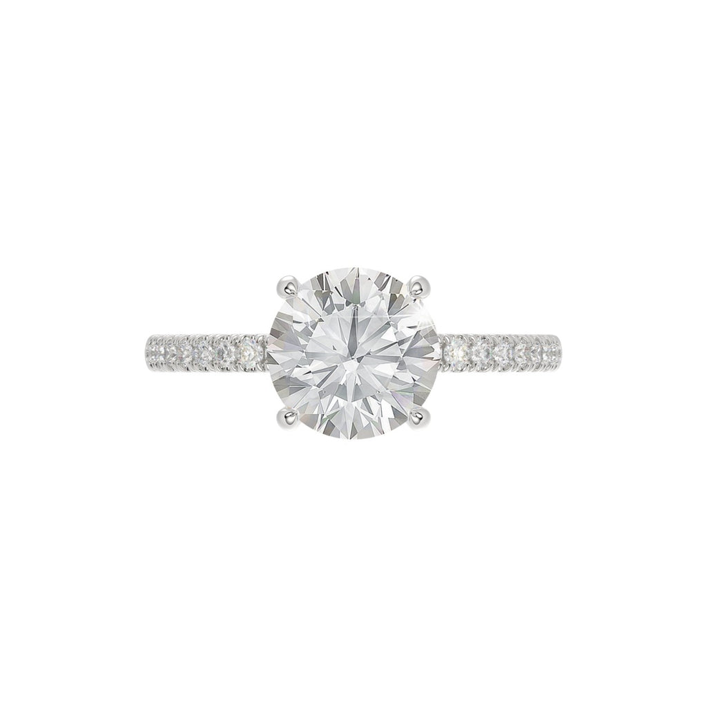 14K WHITE GOLD 2 1/4CT ROUND DIAMOND LADIES RING (CENTER STONE ROUND DIAMOND 2CT)