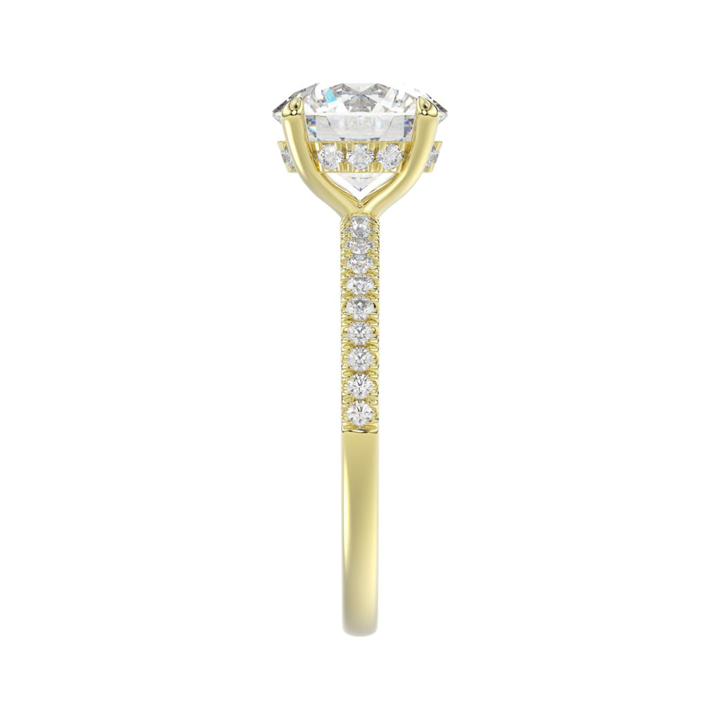 14K YELLOW GOLD 2 1/4CT ROUND DIAMOND LADIES RING (CENTER STONE ROUND DIAMOND 2CT)