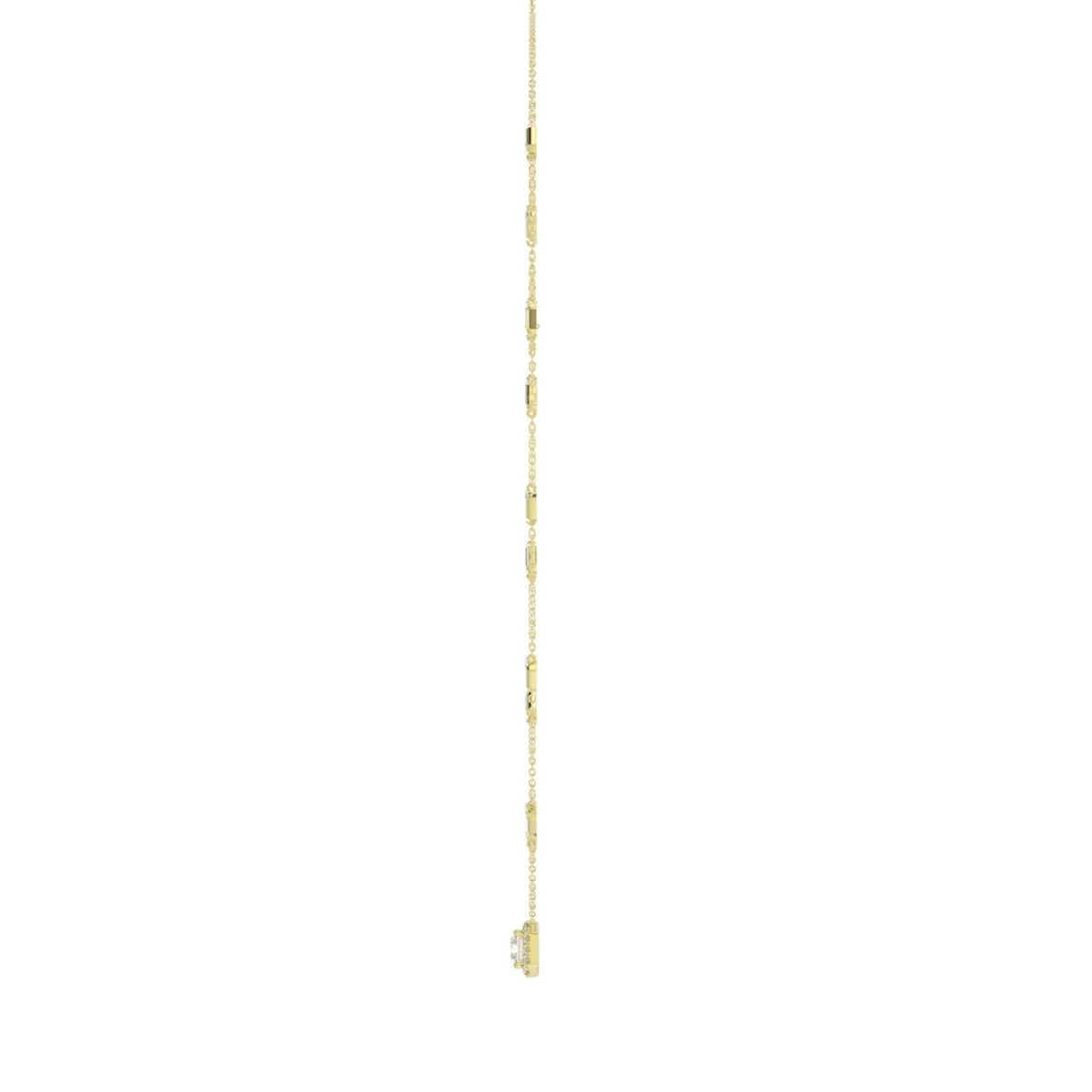 14K YELLOW GOLD 2 1/4CT ROUND/EMERALD DIAMOND LADIES NECKLACE