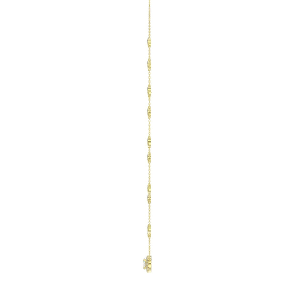 14K YELLOW GOLD 2 1/4CT ROUND/OVAL DIAMOND LADIES NECKLACE